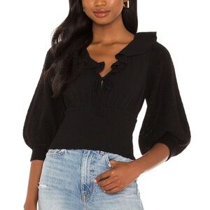 Free People Billie Sweater Top Black Size XL NWT